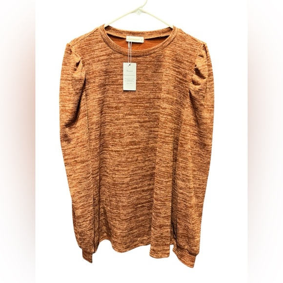 Fantas look Brown Top long sleeve 2XL NEW WITH TAGS - Picture 1 of 4